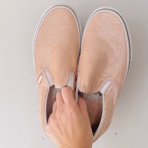 Rose Gold Sparkly VANS Slip ons